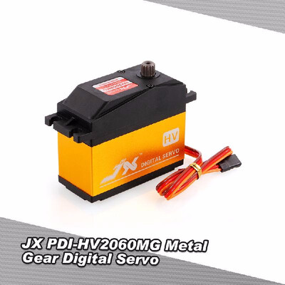 

JX PDI-HV2060MG Metal Gear 60V-74V 013sec60° Digital Servo 62kg Torque Aluminums Case for 15 RC Car