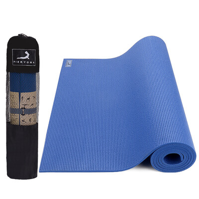 

Pil Yoga PVC6MM сплошной цвет нескользящей циновки йоги с синим рюкзаком