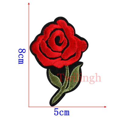 

1 Pcs Flower Patches Sequined Sticker Sew Iron On Patch Red Rose Flowers Applique Garment DIY Clothes Repair Badges For Wedding