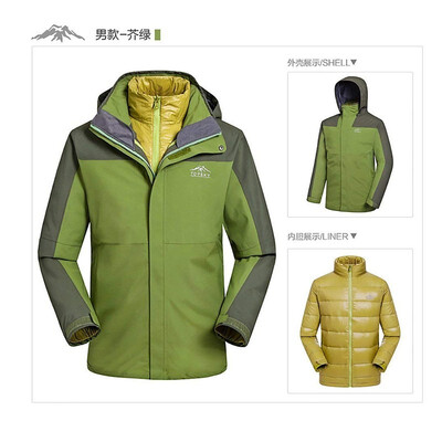 

Far traveler outdoor down liner jacket mens autumn&winter windproof waterproof three-in-one warm two-piece mountaineering sui