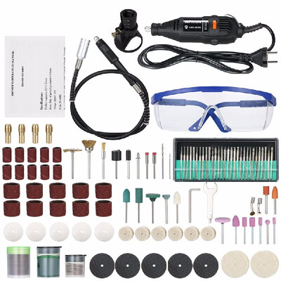 

KKmoon Multi-functional Professional Electric Grinder Set 5-Speed Variable Speed Electric Drill Grinding Rotary Tool with 160pcs A