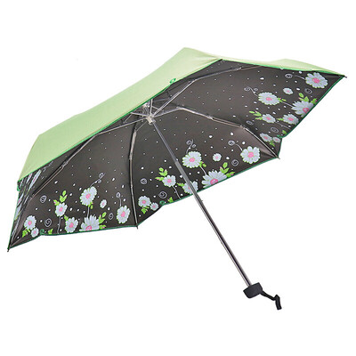 

Paradise umbrella full blackout impact cloth black rubber silk screen embroidered edge five fold pocket umbrella umbrella sun yellow yellow 50061DLCJ