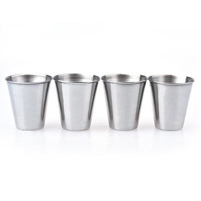 

UpperX A Set of 4 Stainless Steel Cup Mug Drinking Coffee Tea Tumbler Camping Hiking