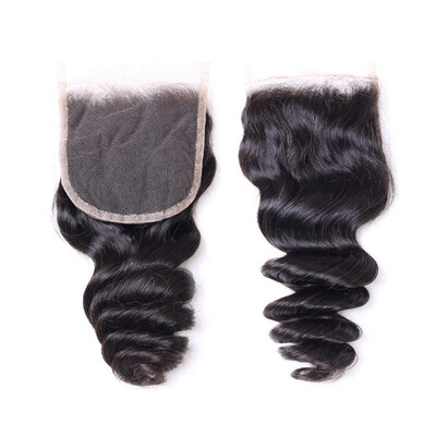 

Malaysian Loose Wave Virgin Hair Lace Closure Size 4x4 FreeMiddle3 Part Malaysian Wavy Curly Human Hair Closures Natural Color