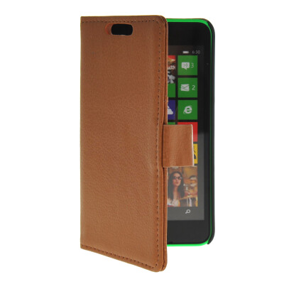 

MOONCASE Slim Leather Flip Wallet Card Pouch with Kickstand Shell Back Case Cover for Nokia Lumia 630 Brown