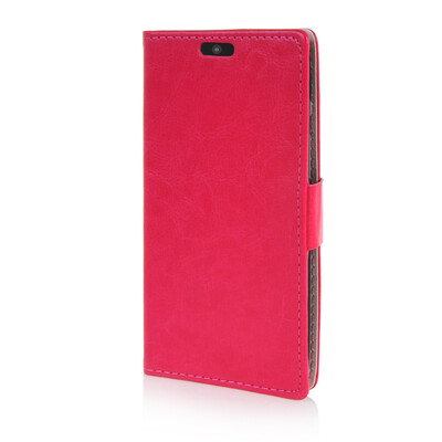 

MOONCASE Leather Wallet Flip Card Slot Pouch Stand Shell Back ЧЕХОЛ ДЛЯ Motorola Moto Maxx XT1225 Hot pink
