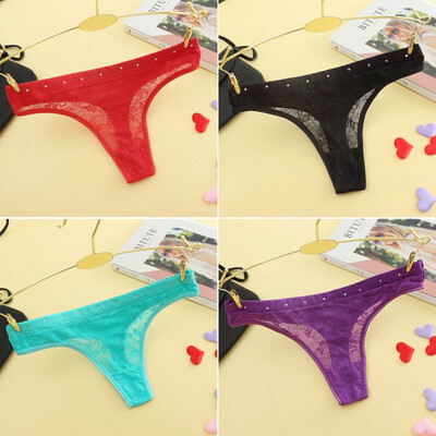 

Women Seamless Thongs Ultra Thin Mesh G Strings Solid Slim Panties See through Transparent Pink Underwear