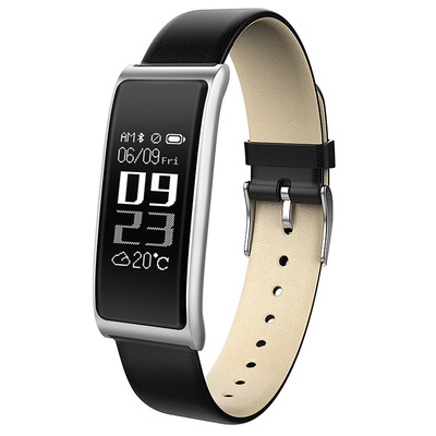 

Smart Bracelet Leather Wristbands Metal Borders Heart Rate Monitor Fitness Tracker Smart Band Blood Pressure Monitor Watch