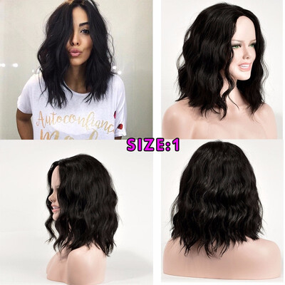 

Fashion Short Bob Curly Wig Hair Full Wigs Natural Black WigsSize with Wig Cap ColorBlack