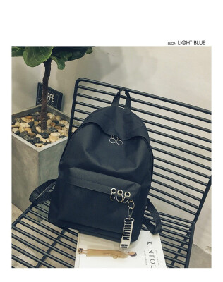 

2018 Trend of Korean New Ring Canvas Backpack for Men&Women of Junior High School Students Bag Travel Bag