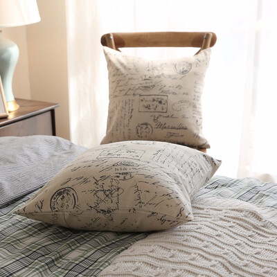 

Woven Linen Geometric Cushion Cover Gold Printed Pillow Cover Decorative Pillow Case Sofa Seat Car Pillowcase Soft