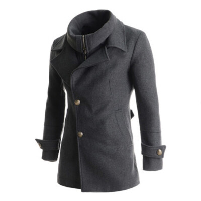 

Zogaa Autumn And Winter New Mens Wool Coat False Two Single-breasted