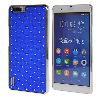 

MOONCASE Жесткий Роскошные Chrome горный хрусталь Bling Звезда задняя крышка чехол для Huawei Honor 6 Plus темно-синий