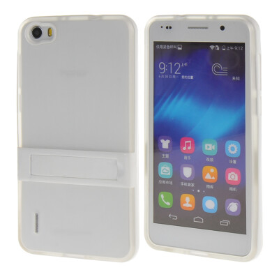 

MOONCASE Huawei 6 Case Jelly color Silicone Gel TPU Skin Slim With Stand Back Case Cover for Huawei Honor 6 Clear