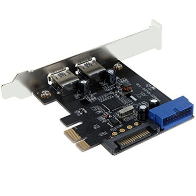 

Huayuan USB 30 Super Speed 2-Port PCI-E PCI Express 19-pin USB30 15-pin SATA Connector