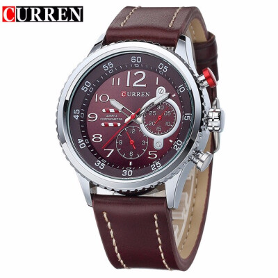 

CURREN2017 New Genuine Leather Strap Gold Business Watch Quartz Luxury Sport Watch Men Brand Watch relogio masculino 8179