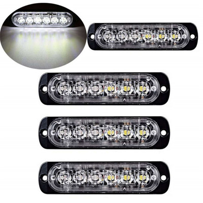 

4pcs car ultra-thin side lights yellow white red&blue warning lights modified truck trucks in the network strobe lights