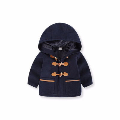 

spring&autumn season the boys horns buckle woolen coat Boys jacket