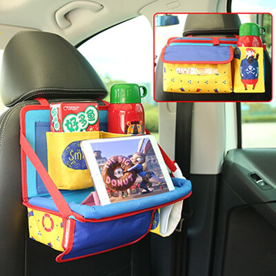 

Oxford Cloth Car Seat Back Organizer for Baby Foldable Dining Table Desk Stowing Tidying for Kids Storage Bottles Tissue Box