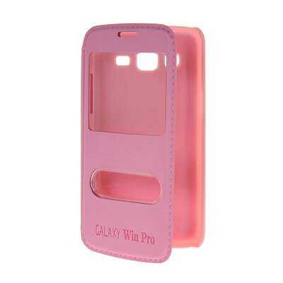 

MOONCASE View Window Leather Side Flip Pouch Stand Shell Back ЧЕХОЛ ДЛЯ Samsung Galaxy Win Pro G3812 Pink
