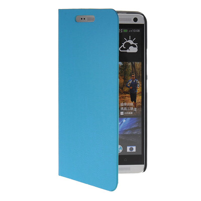 

MOONCASE Slim Leather Flip Wallet Card Pouch with Kickstand Shell Back Case Cover for HTC One Max T6 Azure