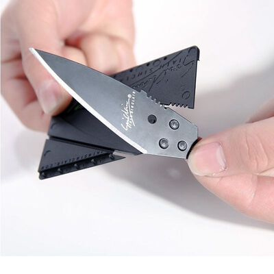 

MyMei Wallet Knife Razor Sharp Folding Cardsharp Тонкая кредитная карточка Pocket Tool BLACK 2pcs / set