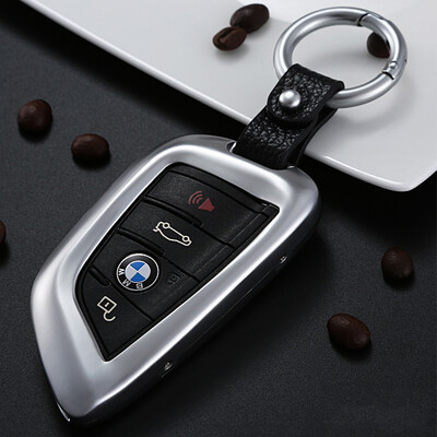 

Digalon blade-type BMW new BMW 7 Series metal car key case 18 BMW 5 Series X5 X6 X1 car key bag cover leather keychain moonlight silver