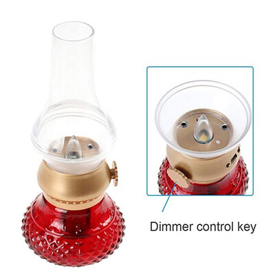 

LED Rechargeable Flameless Candle Lantern Vintage Oil Table Lamp with Blow ONOFF Control Dimmer Control Kerosene Night Light