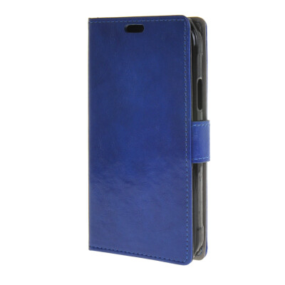 

MOONCASE Smooth PU Leather Flip Wallet Card Slot Bracket Back Case Cover for Samsung Galaxy S6 Active G890 Blue