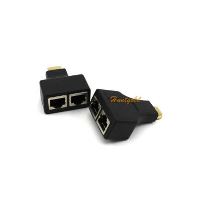 

ГОРЯЧАЯ HDMI Чтобы двухпортовый сети Cat 5e / 6 1080 до 30 м кабеля Extender Black