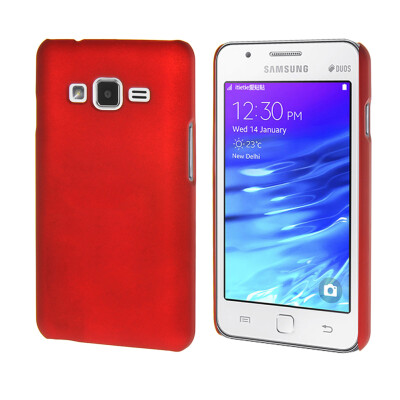 

MOONCASE Hard Rubberized Rubber Shell Back Protective Case Cover for Samsung Galaxy Z1 Z130H Red