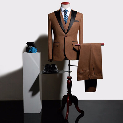 

2018 New Arrived Fashion Men Suits Brand Clothing High Quality Luxury Wedding Dress Formal Prom Suits Mens VestCoatPants