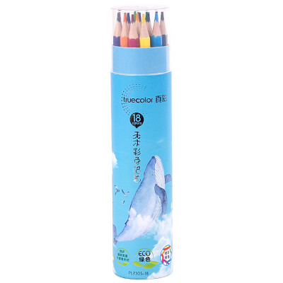 

TRUECOLOR 18 color no wood hexagonal color pencil color lead color fill color pen painting color pen student adult art sketch pen blue barrel PL2305