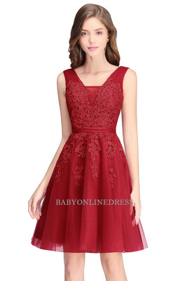 

Beautiful Lace Short Evening Dress 2018 Sexy Chiffon Homecoming Dresses