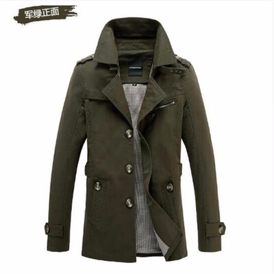 

2017 New Fashion men are upscale in winter slim Fit Casual trench coatmale pure color Pure cotton long jackets S-5XL