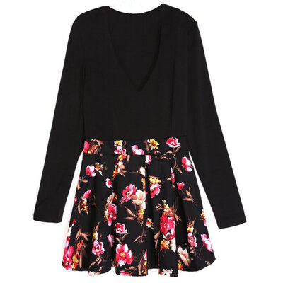 

Sexy Womens V-Neck Long Sleeve Casual Summer Cocktail Party Short Slim Dress