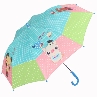 

Paradise umbrella high-density polyester silver plastic transfer cartoon children straight pole sunny umbrella sun umbrella blue powder green 10002ELCJ