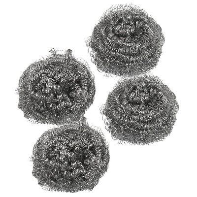 

UpperX Kitchen Dish Pot Cleaning Steel Wire Spiral Scourer Ball 4 Pcs
