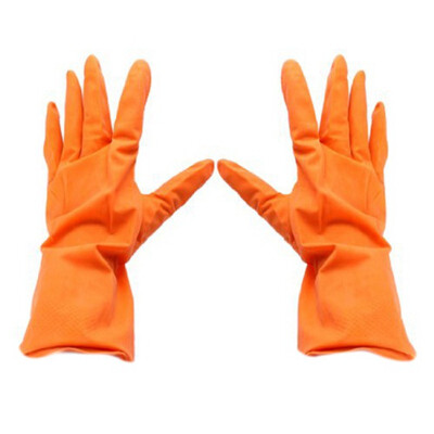 

UpperX Orange Rubber Dish Clothes Washing Cleaning Gloves Pair