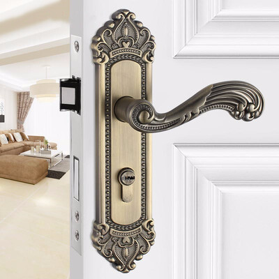 

Upscale European bedroom mute door lock zinc alloy copper retro door lock handle windows&doors accessories