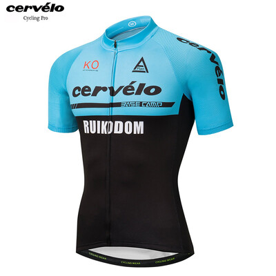 

Tour De France 2018 pro team Cervelo mens summer short sleeve cycling jersey Quick Dry bicycle clothing MTB bike wear