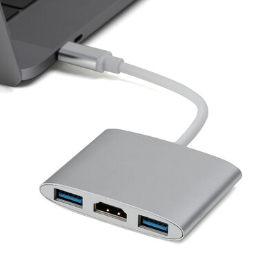 

USB C Adapter to 3 Ports USB Hub With HDMl 4K And 2 USB 30 Hub For Type C Laptop