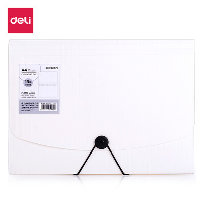 

Deli deli 13 buckle rope design colorful organ bag file package A4 transaction package student test paper bag beige 5238