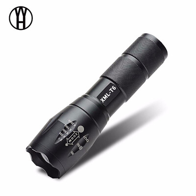 

WH 1800LM Aluminum Waterproof Zoomable T6 LED Flashlight SOS Torch light for 18650 Rechargeable Battery or AAA battery