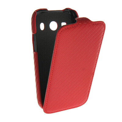 

MOONCASE Carbon fiber skin Leather Bottom Flip Pouch чехол для Samsung Galaxy Ace Style LTE G357 Red