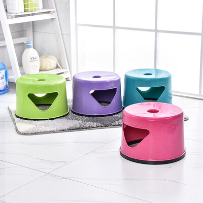 

Double peach SHUANG TAO household plastic thickened stool chair childrens stool bathroom anti-skid stool small bench shoe bench blue 1 Pack