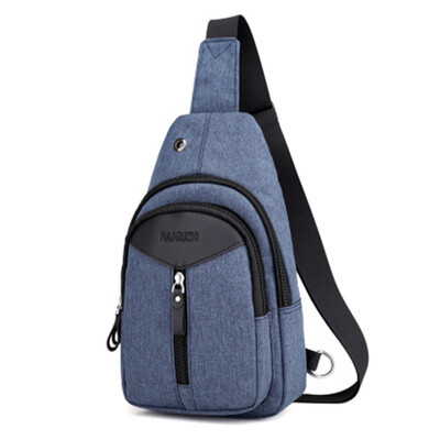 

ZHANAO new mens chest bag Oxford cloth splash-proof headphone hole large capacity shoulder bag
