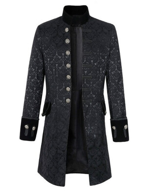 

Mens coat pure color fashion steam punk retro coat