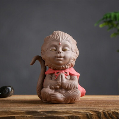 

Creative zisha monkey tea pet figurines cute ceramics monkey zen tea accessories home decorations ornament