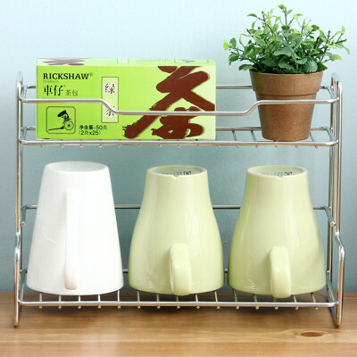 

Ou Runzhe shelf stainless steel 2-story home wash small flower pot L-type storage rack